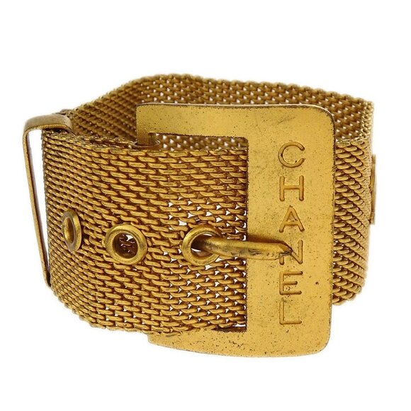 Chanel Bracelet Bangle Mesh Gold 95P - Picture 1 of 4